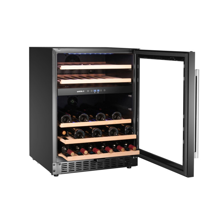 Lodówka do wina, 2-strefowa, 46 butelki, Arktic, czarny, 570x595x(H)820mm