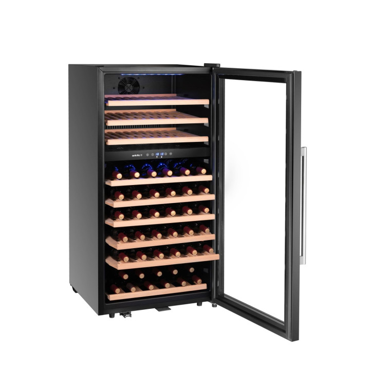 Lodówka do wina, 2-strefowa, 91 butelki, Arktic, 230L, czarny, 569x595x(H)1215mm