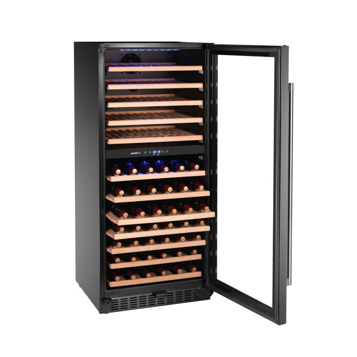 Lodówka do wina, 2-strefowa, 124 butelki, Arktic, 265L, czarny, 569x595x(H)1397mm