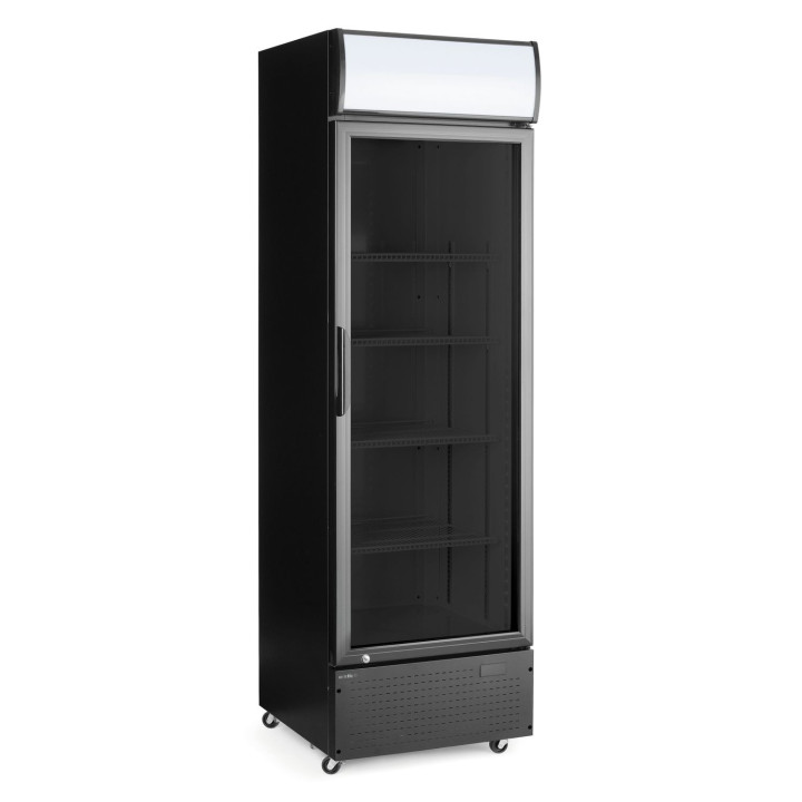 Lodówka barowa z podświetlanym panelem, 1-drzwiowa, Arktic, 254L, czarny, 220-240V/250W, 578x605x(H)1980mm