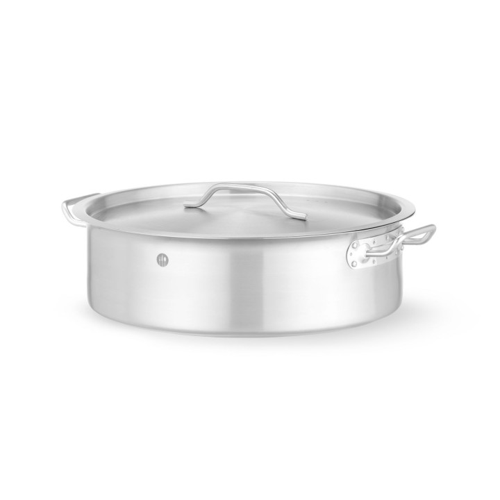 Garnek niski z pokrywką, HENDI, 15,8L, ⌀380x(H)139mm, Okrągły