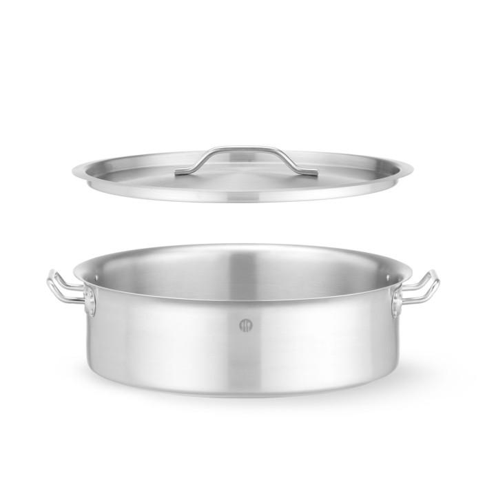 Garnek niski z pokrywką, HENDI, 15,8L, ⌀380x(H)139mm, Okrągły