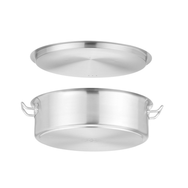 Garnek niski z pokrywką, HENDI, 15,8L, ⌀380x(H)139mm, Okrągły