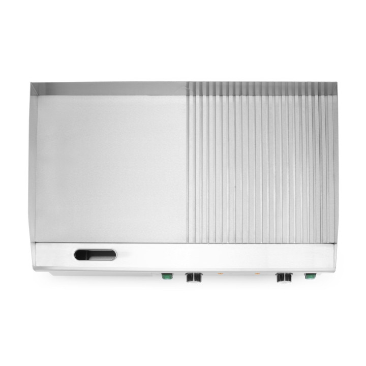 Płyta grillowa w połowie żebrowana, HENDI, Budget Line, 1/2 gładka, 1/2 ryflowana, 400V/4400W, 720x460x(H)241mm
