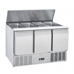 Stół chłodniczy sałatkowy blatem uchylnym Coolhead 3 drzwiowy GN1/1 inox 1365x700x890 Wariant podstawowy