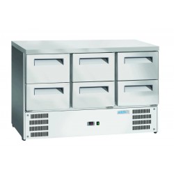 Stół chłodniczy z 6 szufladami, Arctic, GN 1/1, 168 L, 220-240V/304W, 1365x700x(H)855mm