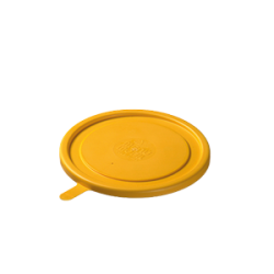 Pokrywka syntetyczna żółta z uchwytem na miseczkę do zupy, sałatkę, deser
