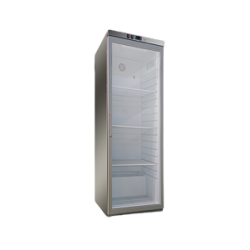 DRR 400GSS ﻿Szafa chłodnicza - 350 l, nierdzewna, przeszklone drzwi