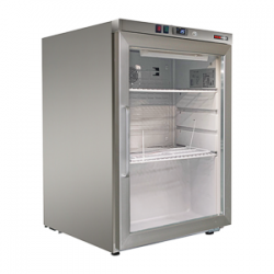 DRR 200GSS Szafa chłodnicza - 130 l, nierdzewna, przeszklone drzwi