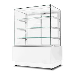 Witryna cukiernicza neutralna Dolce Visione Neutro Premium 900 | wnętrze ze stali nierdzewnej | 900x690x1300 mm