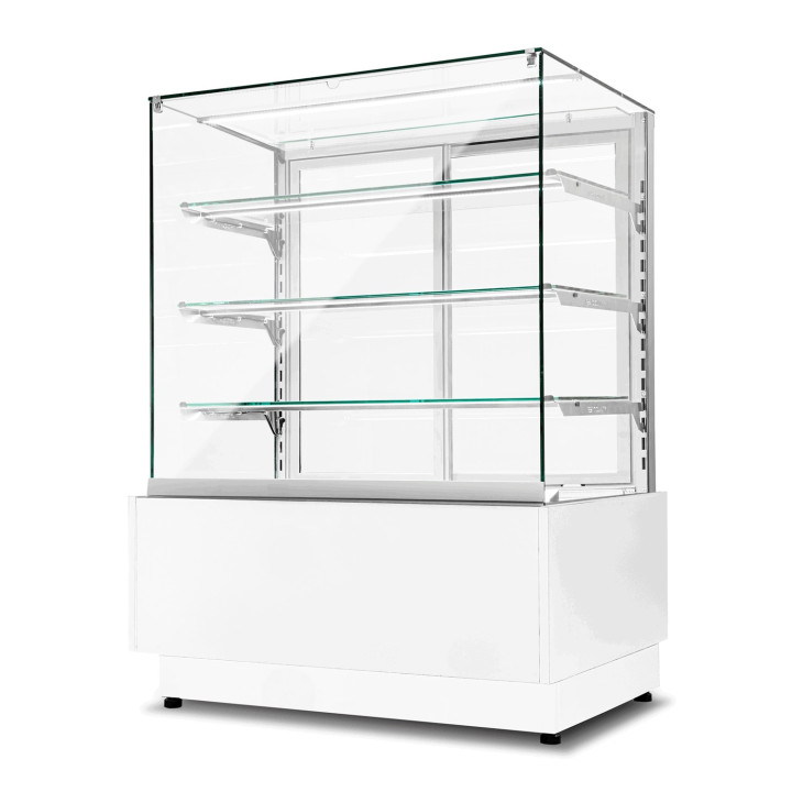 Witryna cukiernicza neutralna Dolce Visione Neutro Premium 900 | wnętrze ze stali nierdzewnej | 900x690x1300 mm