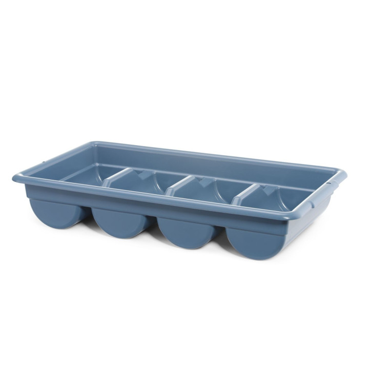 Zestaw sztućców z tacą, HENDI, niebieski, 525x300x(H)95mm, Prostokątny