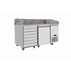 Stół chłodniczy do pizzy 1-drzwiowy z granitowym blatem, Arktic, 125L, granitowy, 220-240V/250W, 1510x800x(H)1000mm