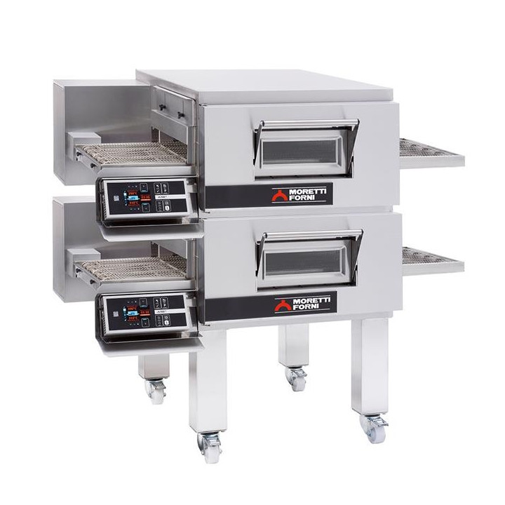 Elektryczny piec taśmowy T98 2 komory z podstawą Moretti Forni MFMTT98ET2S