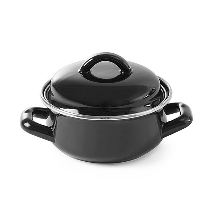 Garnek do zup i sosów z pokrywką niebieski 0,4 l Hendi 625804