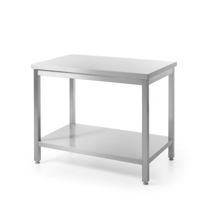 Stół roboczy centralny z półką - skręcany 1000x600x850