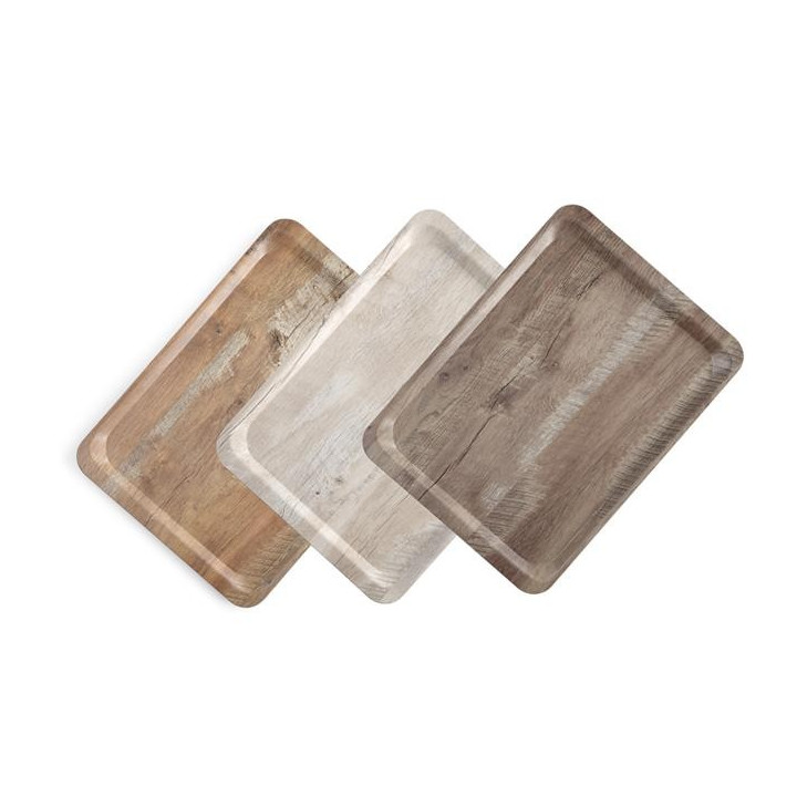 Taca do serwowania z nadrukiem drewna ciemny dąb 240x350