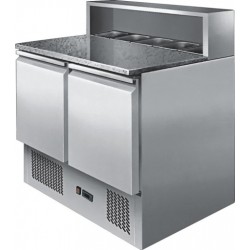 Stół chłodniczy do pizzy 2-drzwiowy z nadstawką 5*GN 1/6