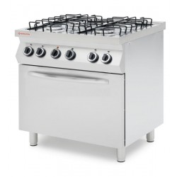 Kuchnia gazowa 4-palnikowa z konwekcyjnym piekarnikiem elektrycznym GN 1/1