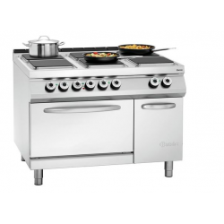 Kuchnia elektryczna 6-płytowa z piekarnikiem elektrycznym GN 2/1 i neutralną szafką, 345x835x470 mm | BARTSCHER, 296217