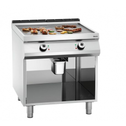Płyta grillowa elektryczna z płytą stalową: 1/2 gładka, 1/2 ryowana, 800x900x900 mm | BARTSCHER, 296511