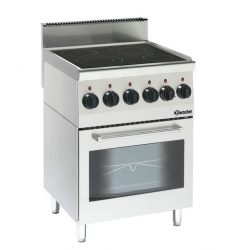 Kuchnia ceramiczna 4-palnikowa z wielofunkcyjnym piekarnikiem elektrycznym, 600x600x900 mm | BARTSCHER, 600 Imbiss