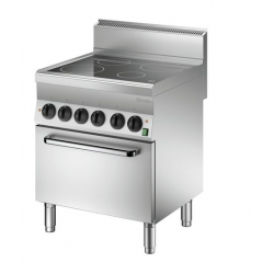 Kuchnia ceramiczna 4-palnikowa z piekarnikiem elektrycznym i termoobiegiem GN1/1, 700x650x870 mm | BARTSCHER, 650 Snack