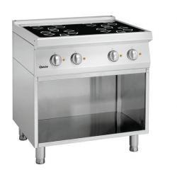 Kuchnia ceramiczna 4-palnikowa z otwartą podstawą, 800x700x850 mm | BARTSCHER, 700 Classic