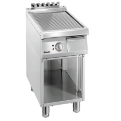 Płyta grillowa elektryczna z ryflowaną płytą stalową i otwartą podstawą, 400x700x850 mm | BARTSCHER, 700 Classic