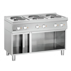 Kuchnia elektryczna 6-płytowa z podstawą otwartą, 1200x700x850 mm | BARTSCHER, 700 Classic