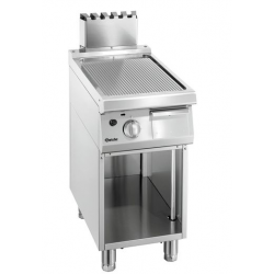 Płyta grillowa gazowa z ryflowaną płytą stalową i otwartą podstawą, 400x700x850 mm | BARTSCHER, 700 Classic