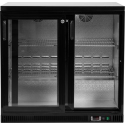 Witryna chłodnicza barowa 2-drzwiowa, drzwi suwane  227L