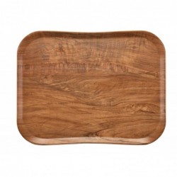 Taca na żywność imitacja drewna 32,5x53 cm – oliwkowy brąz