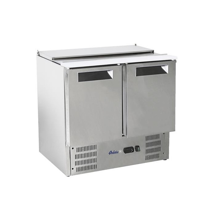 Stół chłodniczy sałatkowy z pokrywą uchylną 2-drzwiowy nowy czynnik chłodniczy Arktic Hendi 236161