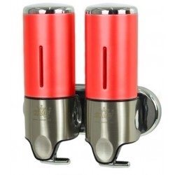 Dozownik/dyspenser podwójny manualny do mydła 2*450ml czerwony