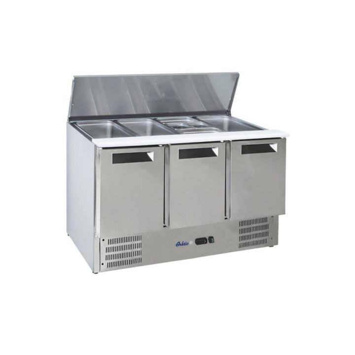 Stół chłodniczy sałatkowy z pokrywą uchylną 3-drzwiowy nowy czynnik chłodniczy Arktic Hendi 236178