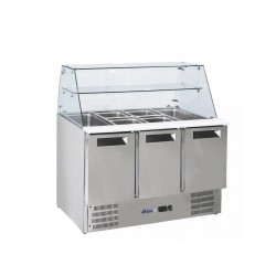 Stół chłodniczy sałatkowy 3- drzwiowy z nadstawą szklaną nowy czynnik Arktic Hendi 236192