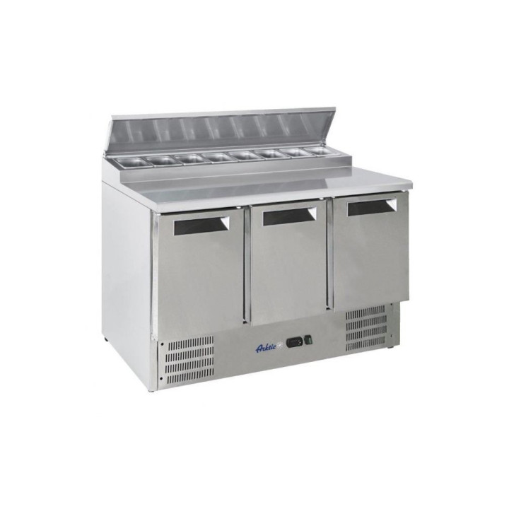 Stół chłodniczy sałatkowy 3- drzwiowy z nadstawą 8*GN 1/6 nowy czynnik Arktic Hendi 236239