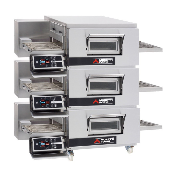 Elektryczny piec taśmowy T98 3 komory z podstawą Moretti Forni MFMTT98ET3S
