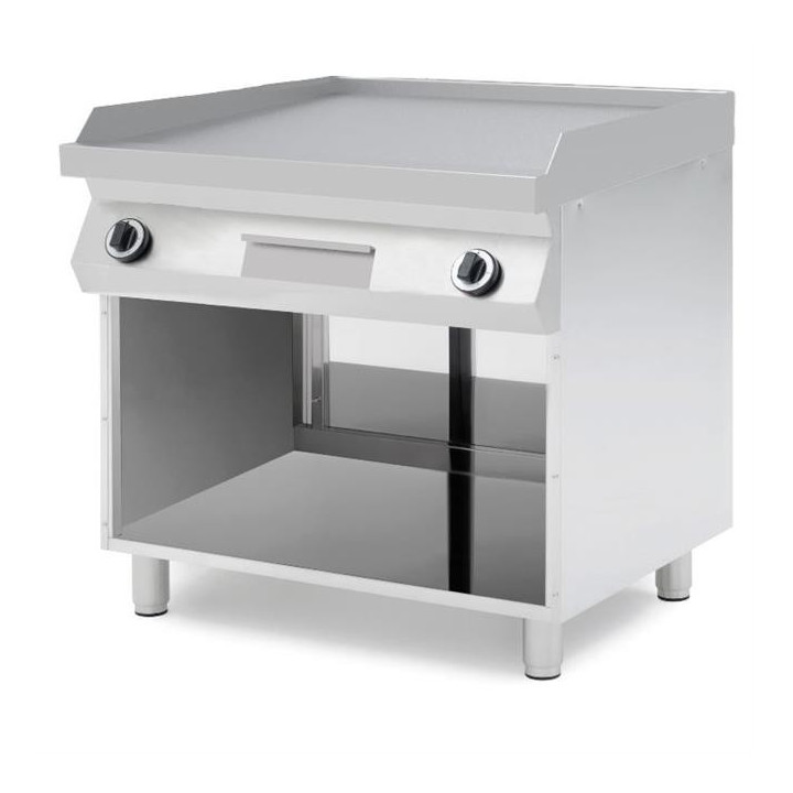 Płyta grillowa gazowa, gładka, na podstawie zamkniętej z 3 stron, HENDI, 10kW, 800x700x(H)900mm