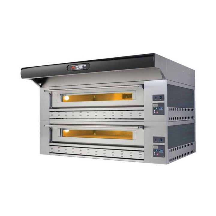 Gazowe wielopoziomowe piece do pizzy P110G „A” piec dwukomorowy z okapem i bazą