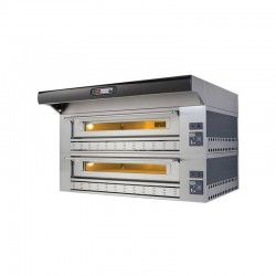 Gazowe wielopoziomowe piece do pizzy P150G piec dwukomorowy z okapem i bazą
