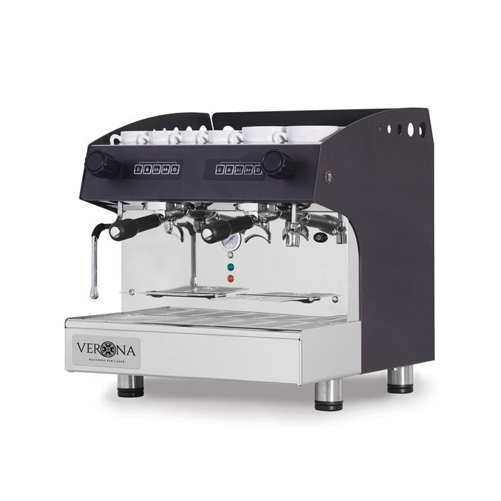 Ekspres do kawy Julia Compact, 2-grupowy, automatyczny, czarny, 230V/2700W, 475x563x(H)530mm Hendi 207499