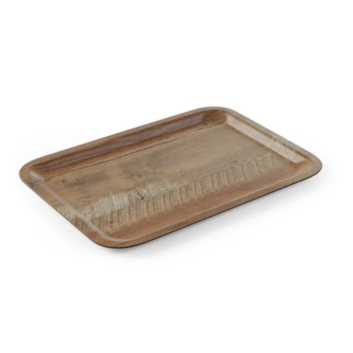 Taca do serwowania 330x430 mm z nadrukiem drewna dąb