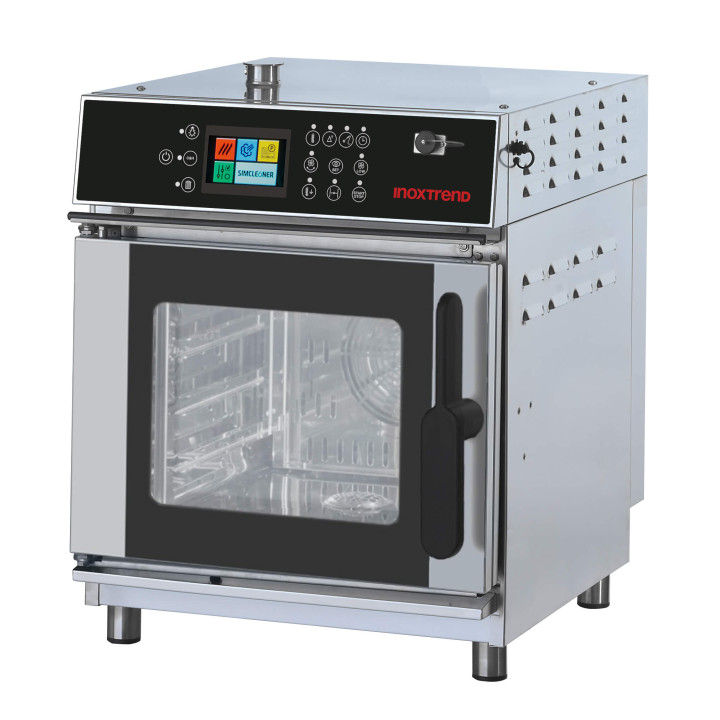 Piec konwekcyjno-parowy Inoxtrend Compact PK-DT-104E | automatyczne mycie | 4xGN 1/1 | 5,2 kW | 400 V | 520x910x670 mm