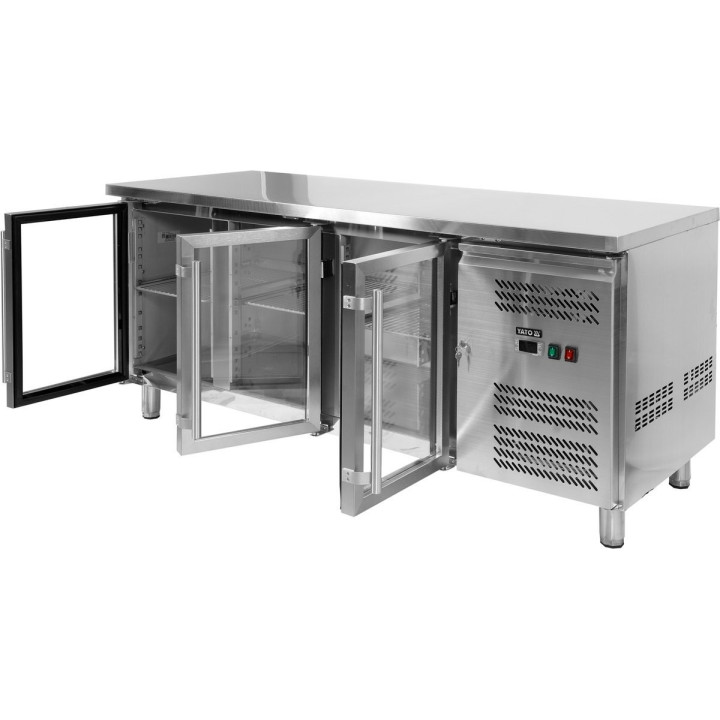 Stół chłodniczy 3-drzwiowy przeszklony linia 700 Yato YG-05257