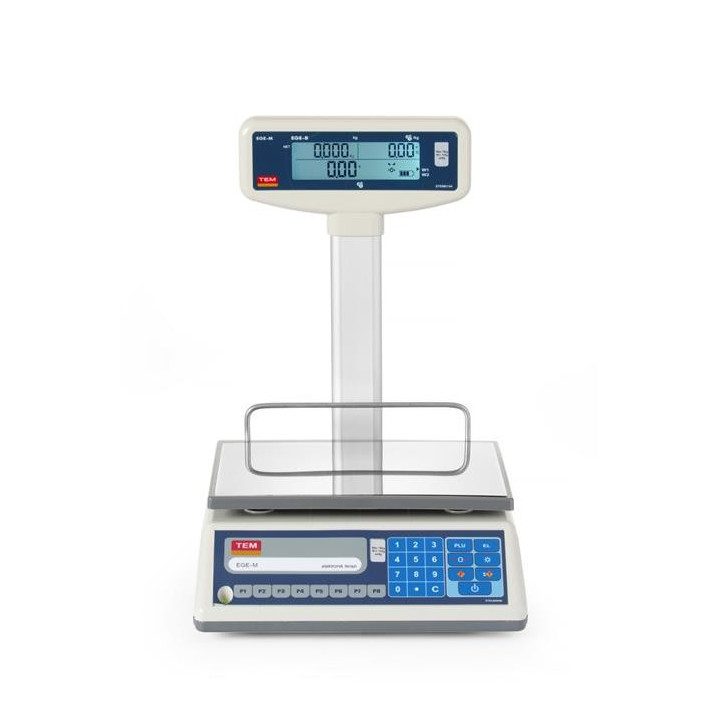 Waga kalkulacyjna LCD z wysięgnikiem i legalizacją seria EGE 15 kg Hendi TEM015B1D