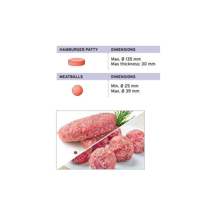 Automatyczna prasa do mięsa | hamburgerów | formowania klopsików | formierka do klopsików | 0,9 kW | 230V | 6000 szt/h | C/E