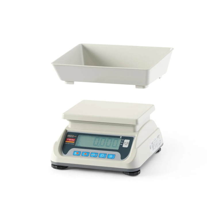 Waga sklepowa zakres 15kg LCD 3 szalki z legalizacją seria ECO+ TEM 255x264x(H)189mm  Hendi TEKO+LCD15C-P1-B1