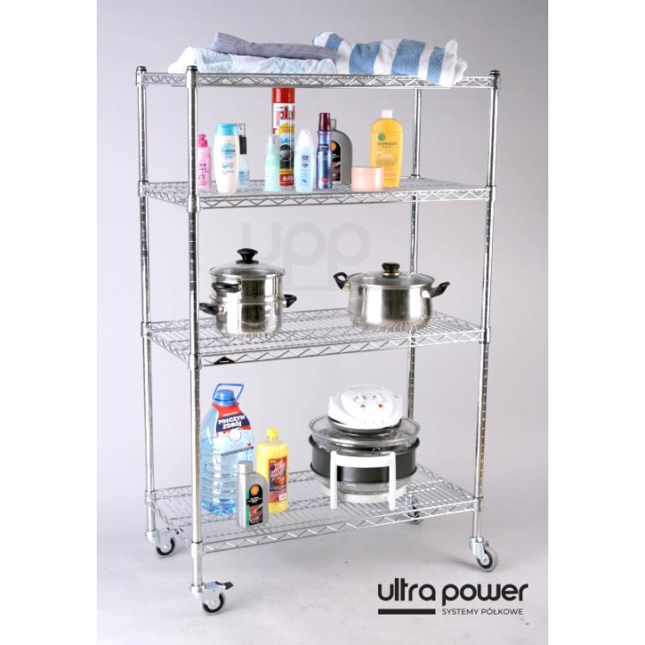 Regał noMICRO  4-półki (46x92x200cm) antybakteryjny magazynowy